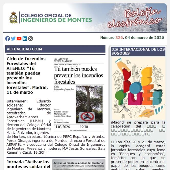 Publicado el Boletín Informativo número 326